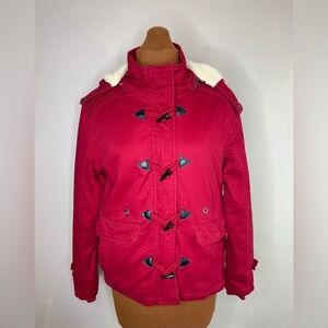 Wenven Winter Sherpa Jacket Thick Cotton Parka Coat Removable Hood Size Medium